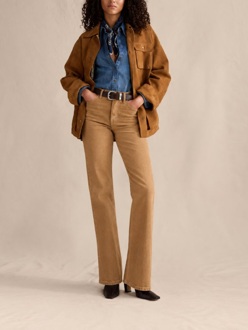 NWT Bill Blass Perfect Fit Jeans Bootcut Camel 100% Cotton, Size 12